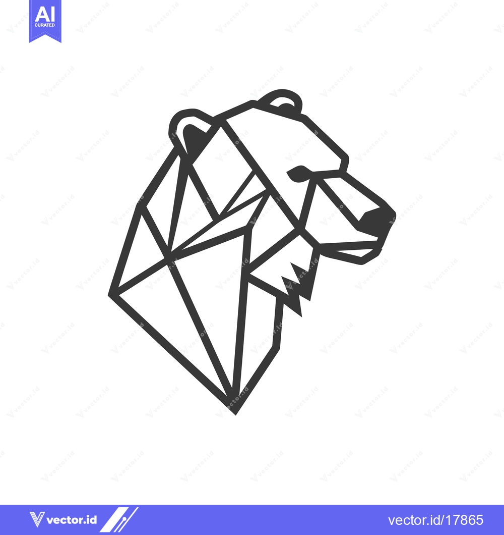 Premium Vector dari An artistic geometric representation of a bear head profile
