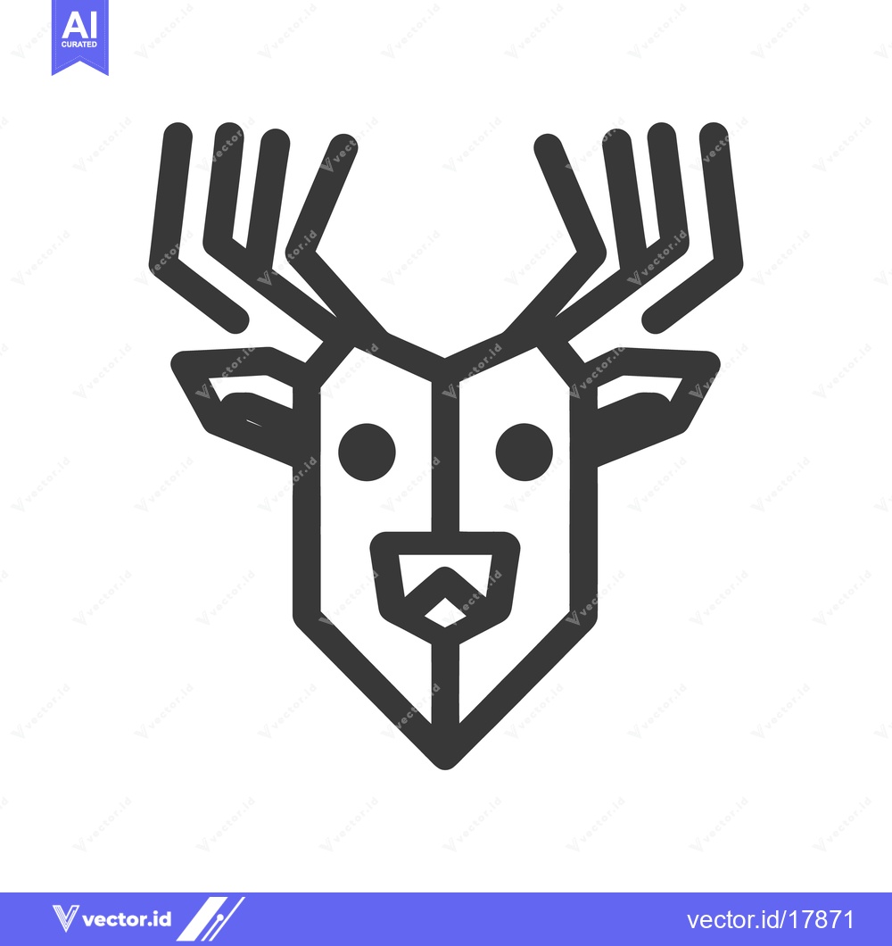 Premium Vector dari A geometric outline illustration depicting a deer animal head design