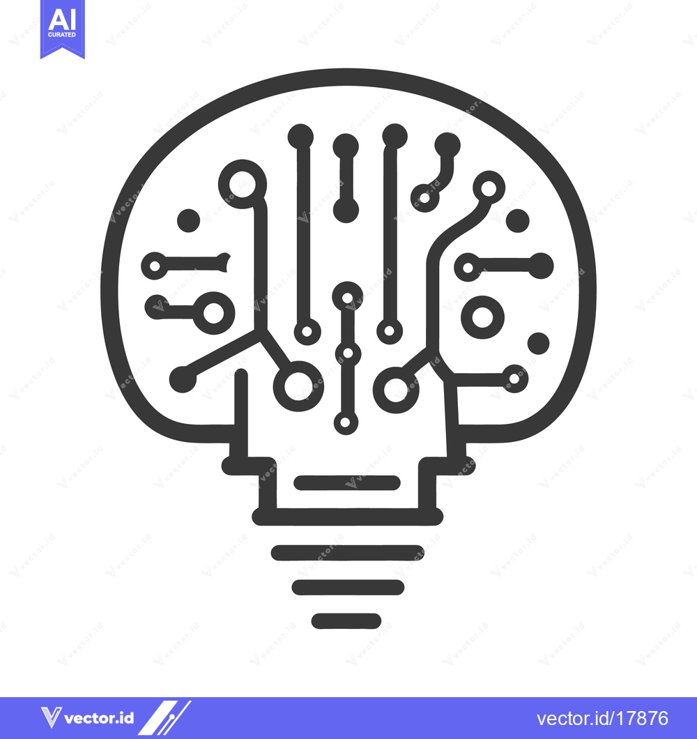Premium Vector of A conceptual illustration of an artificial intelligence circuit brain
