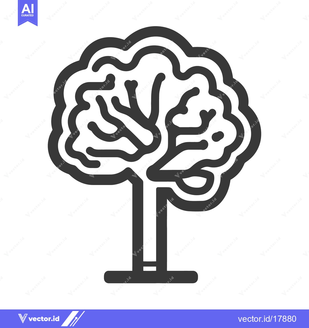 Premium Vector dari A graphical depiction representing a brain shaped like a tree