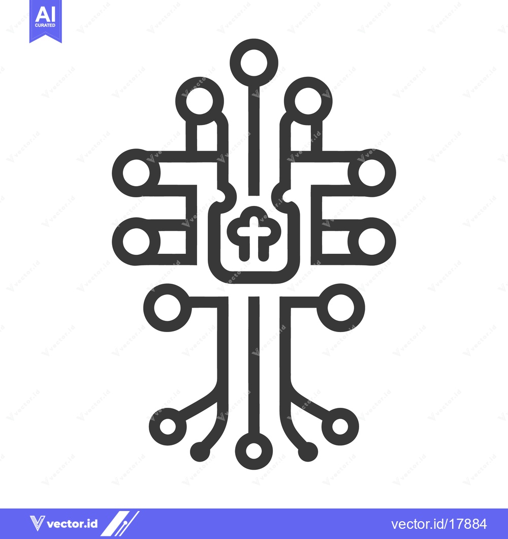 Premium Vector dari An Abstract Digital Circuitry Design Featuring a Symbol Composition
