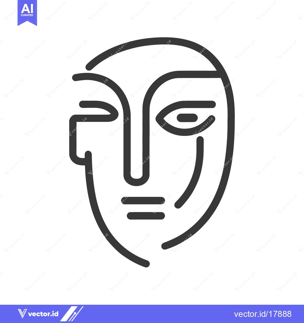 Premium Vector of A stylized artistic line drawing of a human face