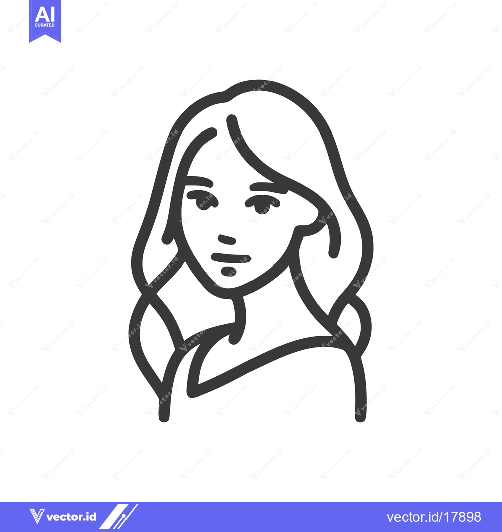 Premium Vector of Minimalist Woman Portrait: Elegant Line Art Illustration on White Back