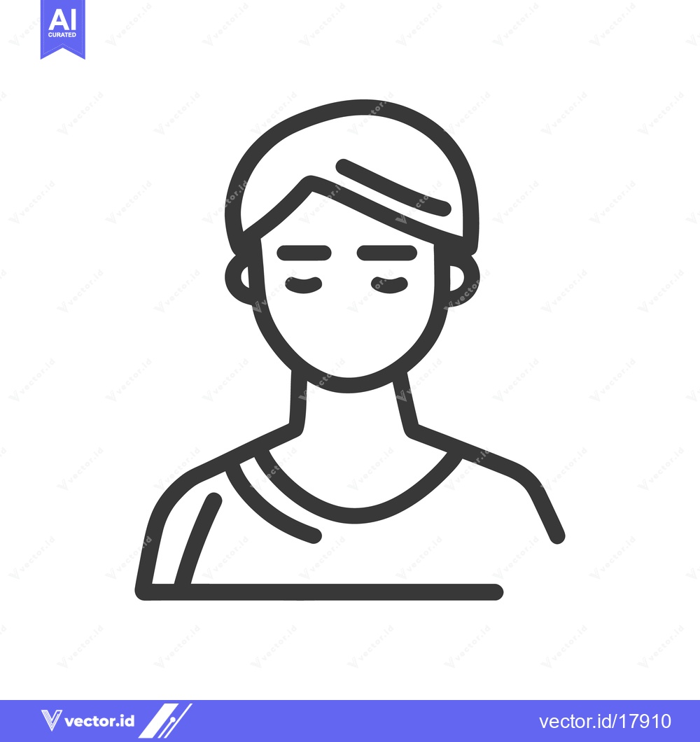 Premium Vector of A simple line drawing depicting a human person with closed eyes