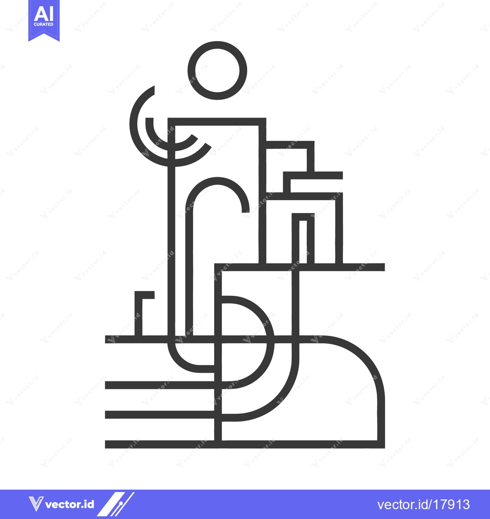 Premium Vector dari An abstract linear representation of an architectural design structure