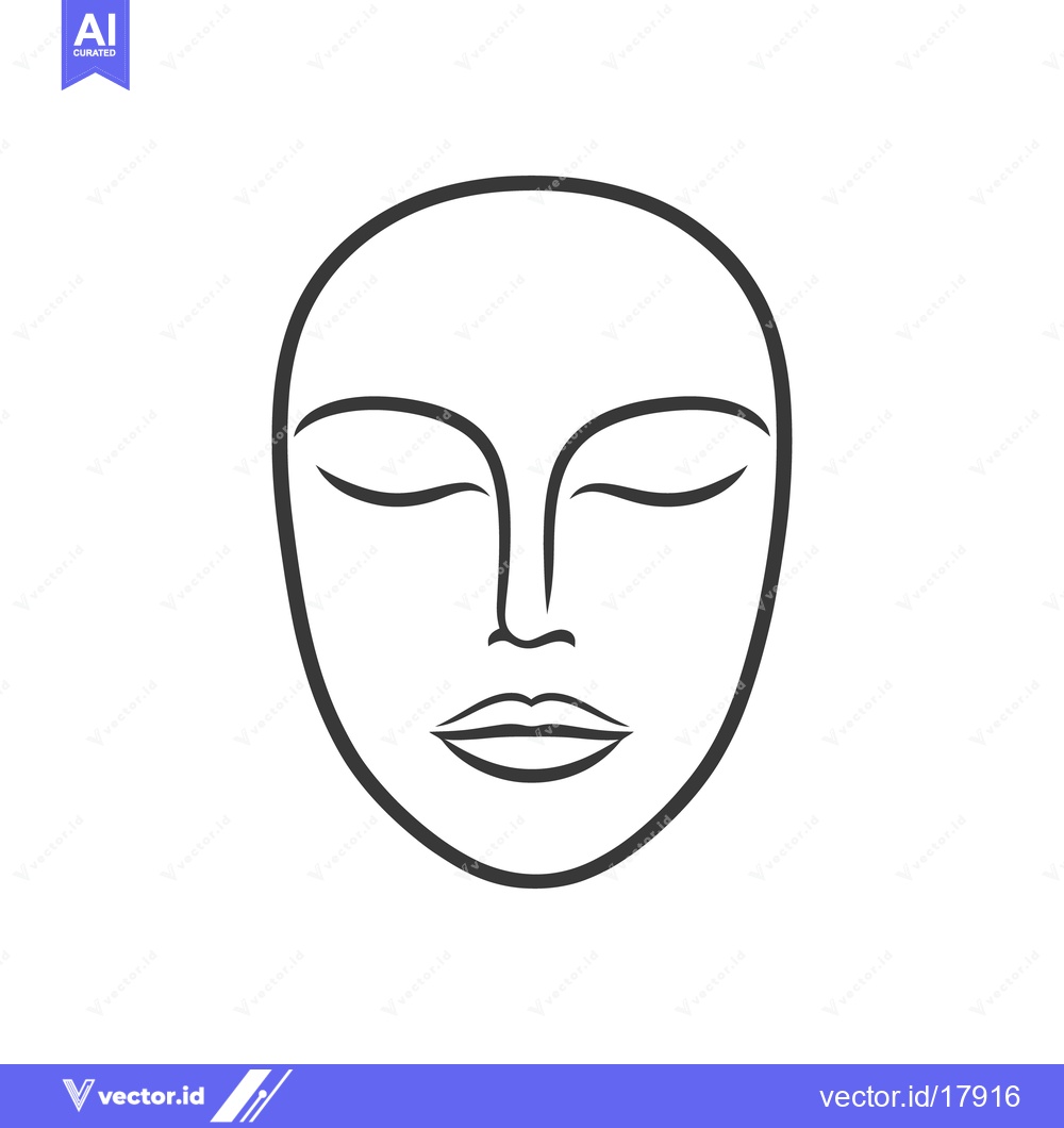 Premium Vector dari A Simple Vector Illustration Depicting a Peaceful Human Face