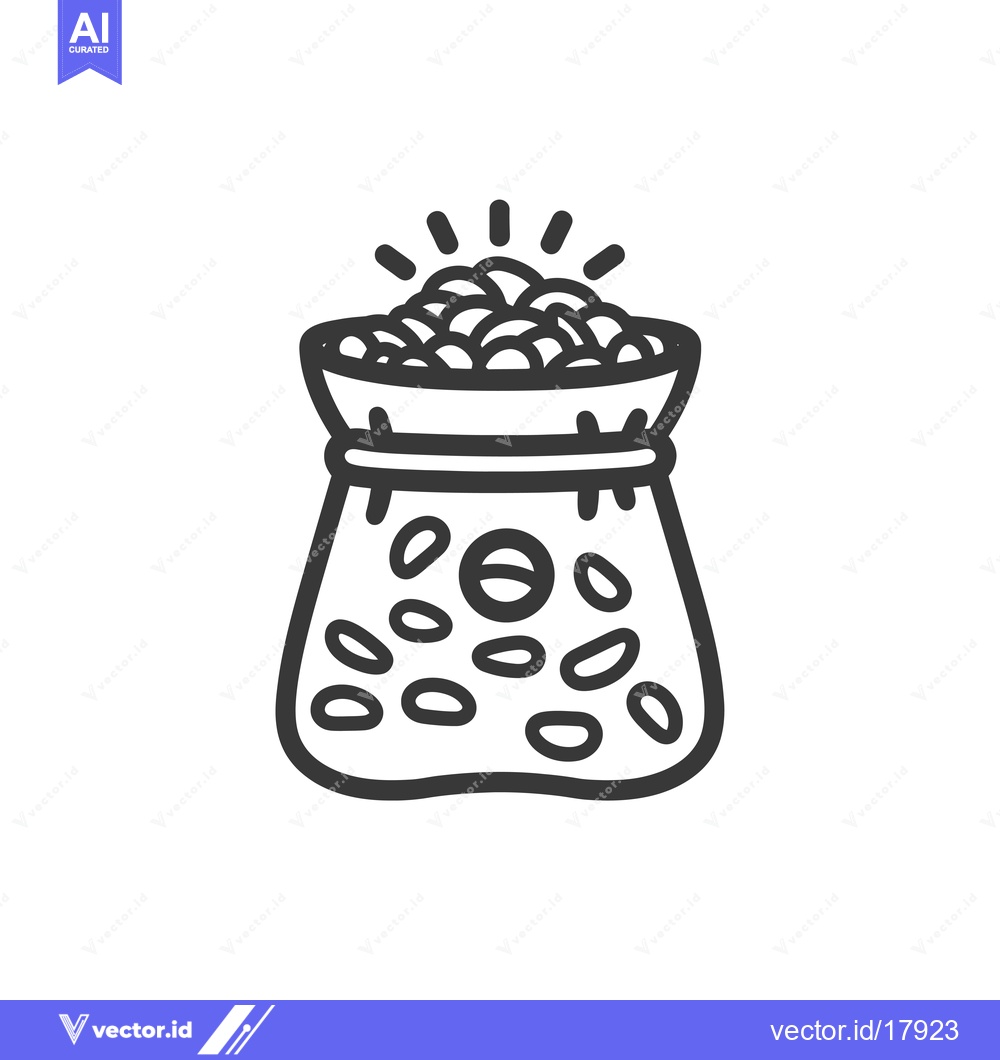 Premium Vector of A Sack Full of Coffee Beans with a Shine