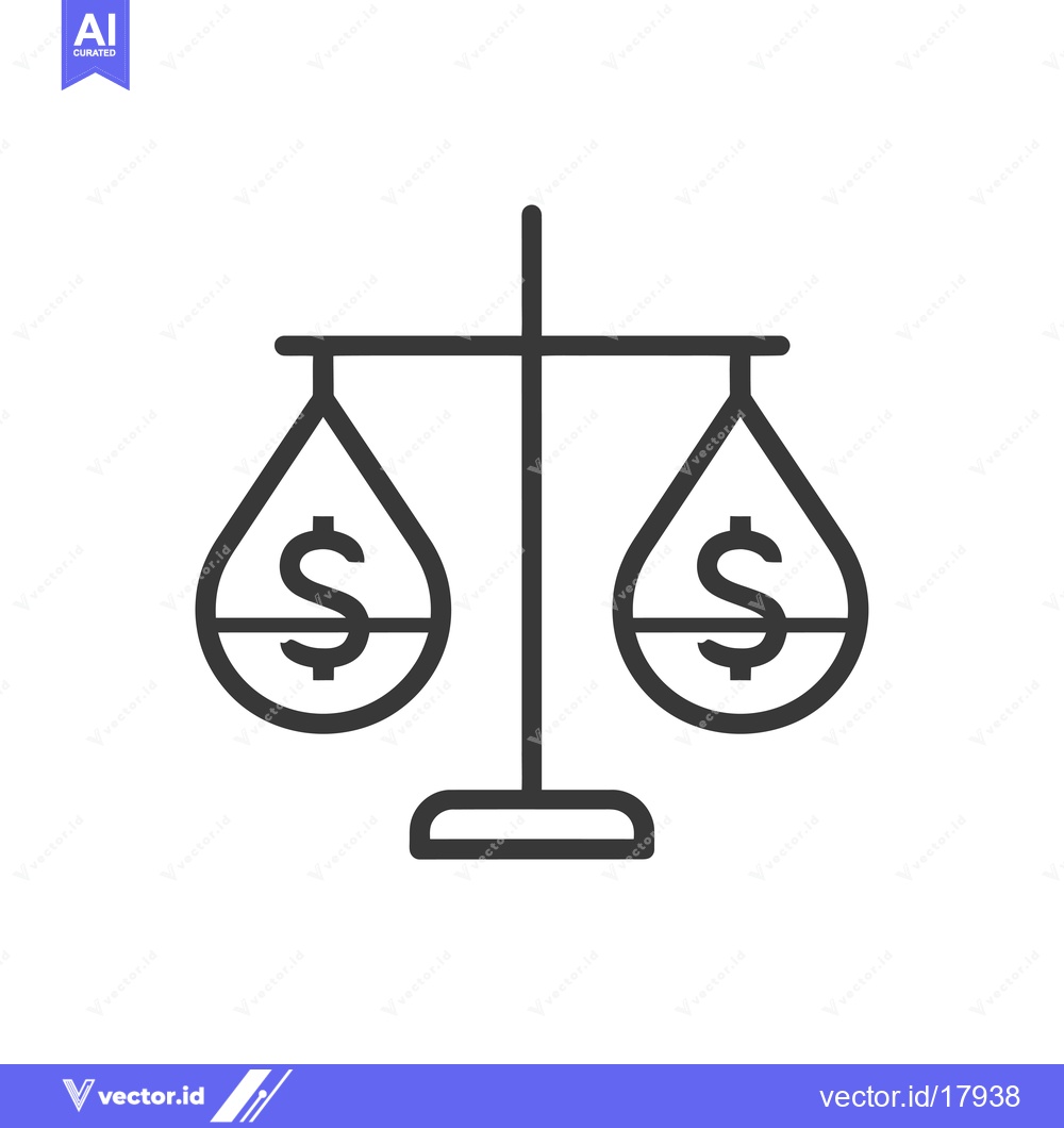 Premium Vector of A scale with dollar signs on either side