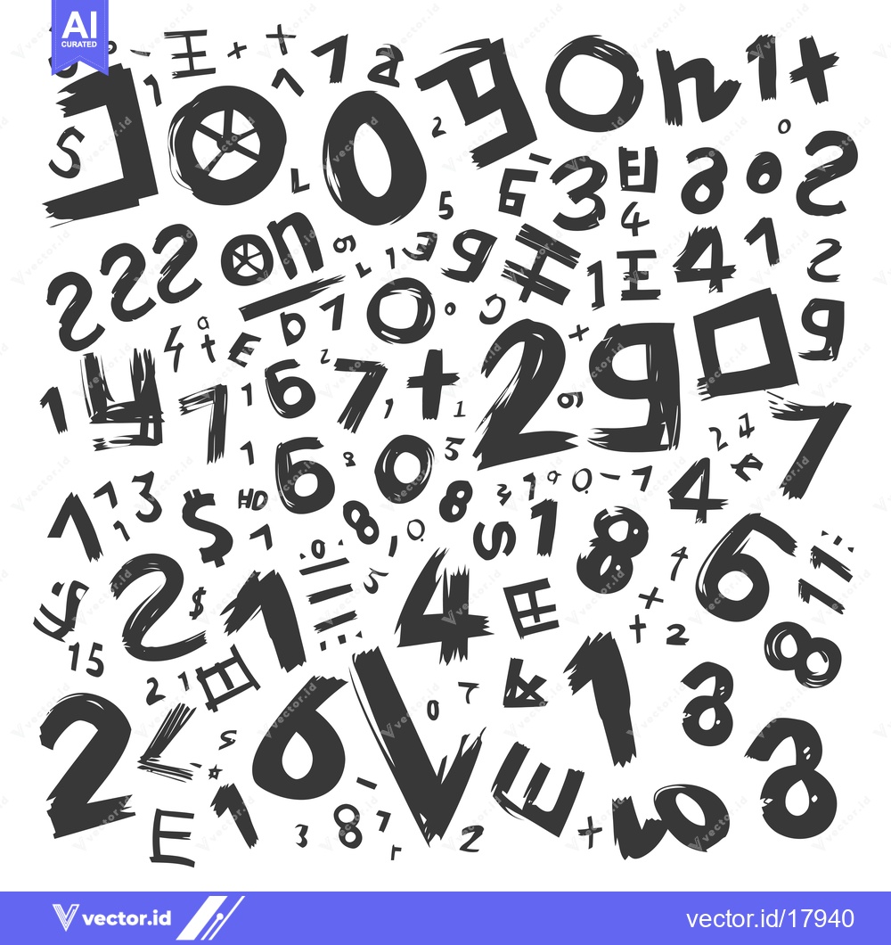 Premium Vector dari A Scattered Collection of Handwritten Numbers