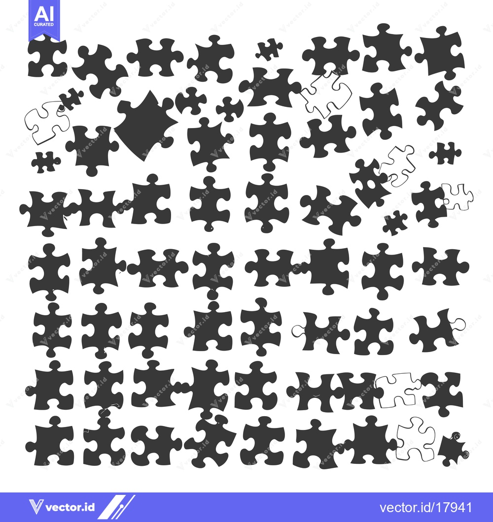 Premium Vector of A Scattered Collection of Interlocking Puzzle Pieces