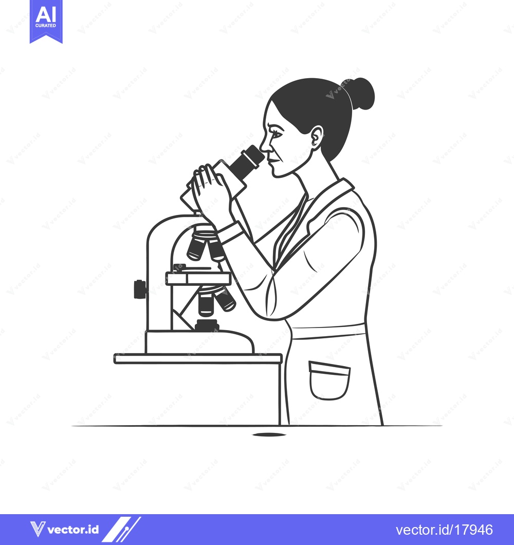 Premium Vector dari A Scientist Looking Through a Microscope