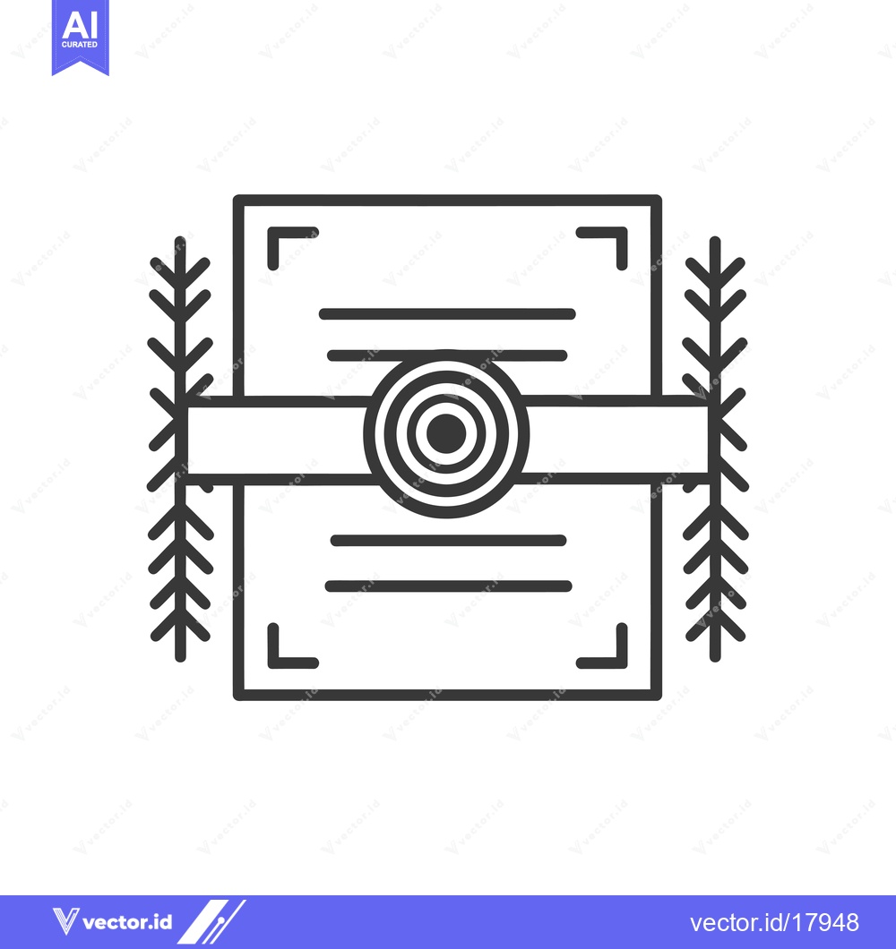 Premium Vector dari A sealed document with a circular stamp and decorative elements
