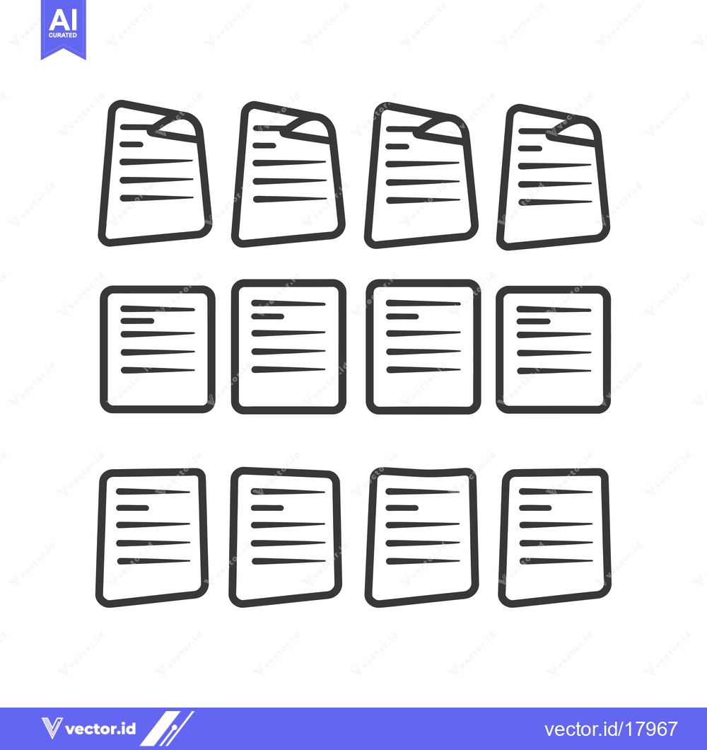 Premium Vector dari A Set of 12 Document Icons in a Simple Design