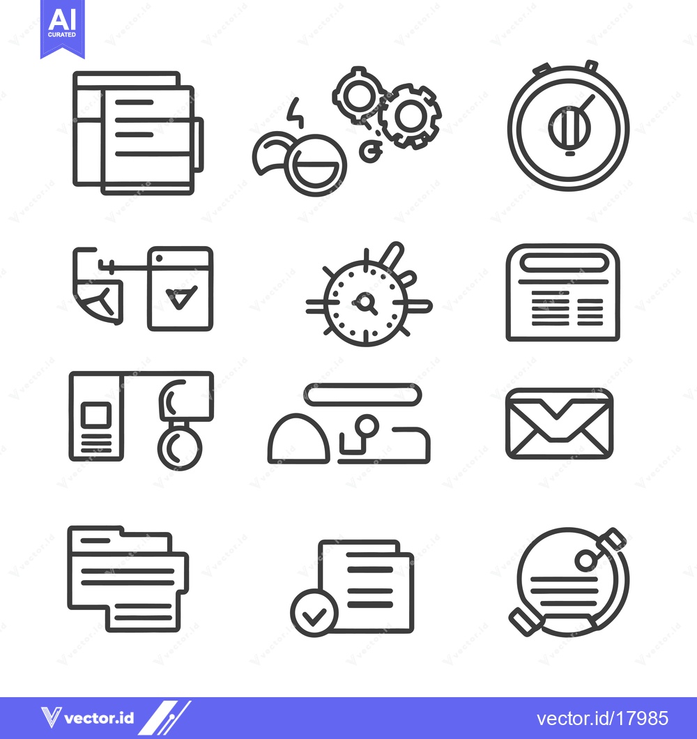 Premium Vector dari A Set of 12 Line Icons Representing Website Design, Development, and O