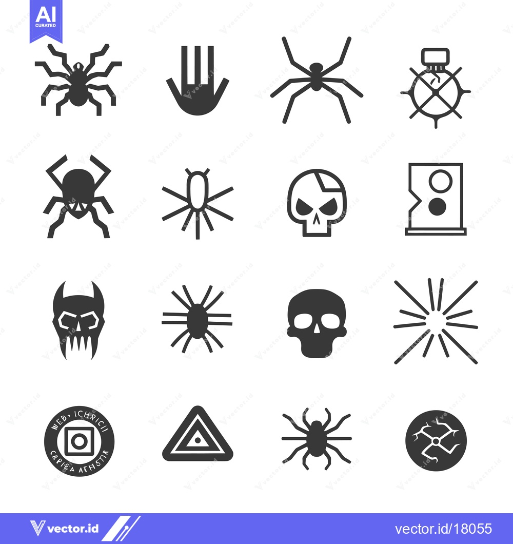 Premium Vector dari A Set of 16 Black and White Warning Signs