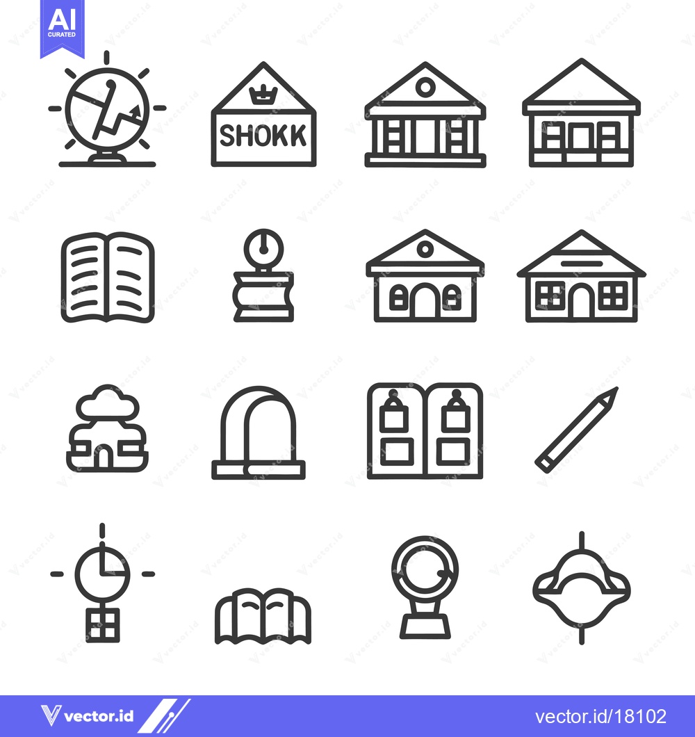 Premium Vector dari A Set of 16 Line Icons Depicting Various Concepts