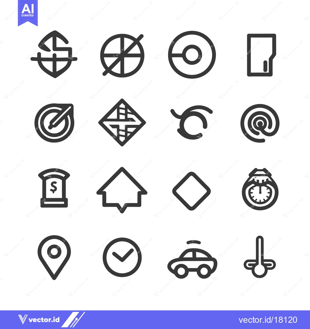 Premium Vector dari A Set of 16 Navigation and Location-Based Icons