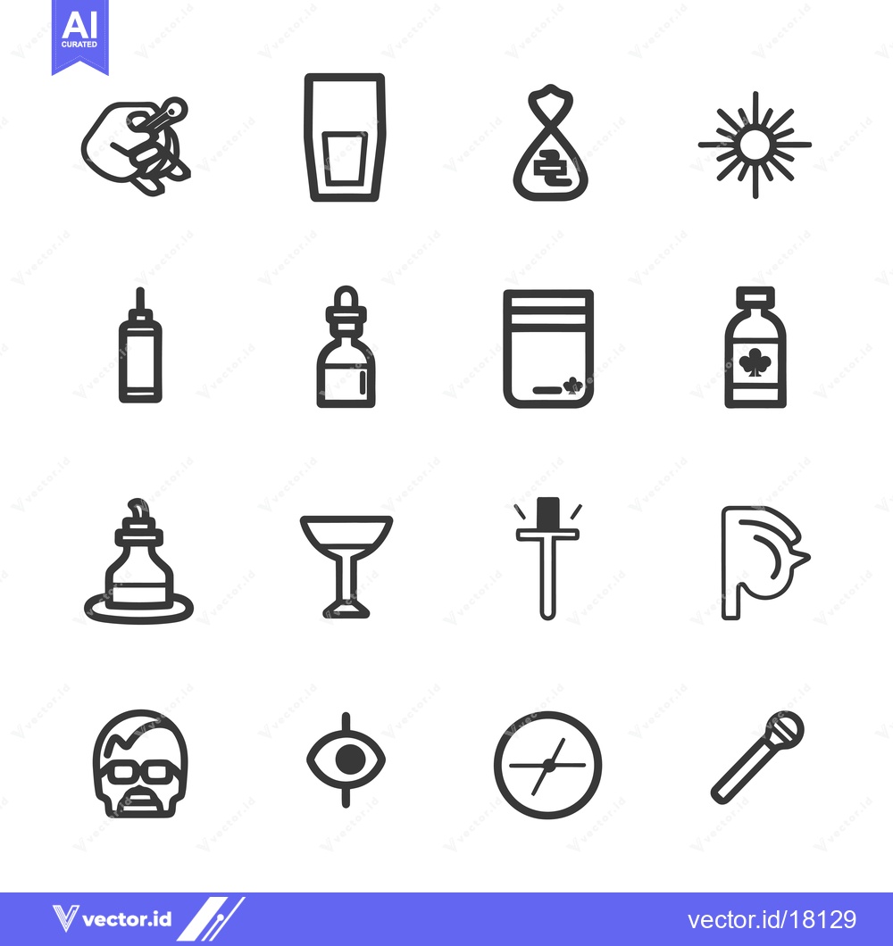 Premium Vector dari A set of 16 simple black and white icons