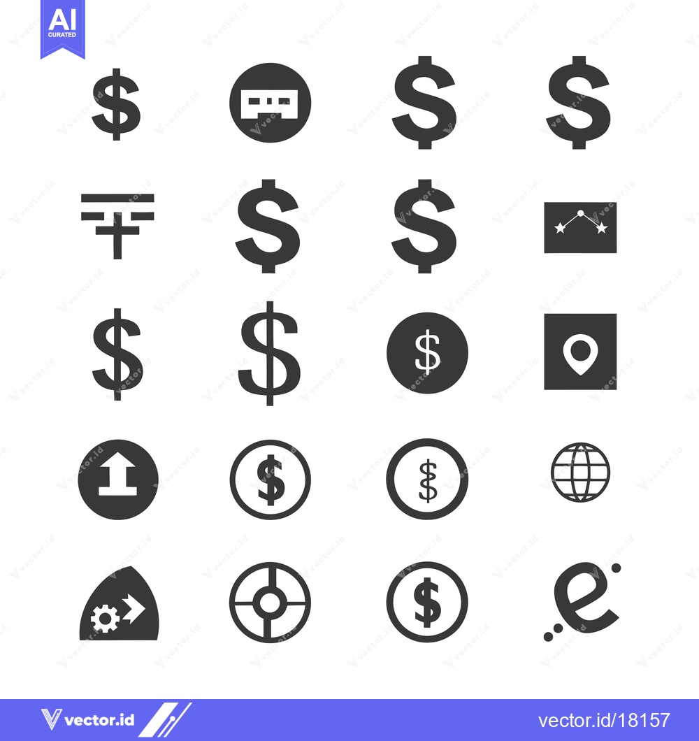 Premium Vector dari A Set of 18 Grey Icons Representing Various Business Concepts