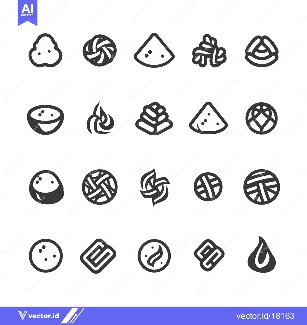 Premium Vector of A Set of 20 Abstract Geometric Line Art Icons