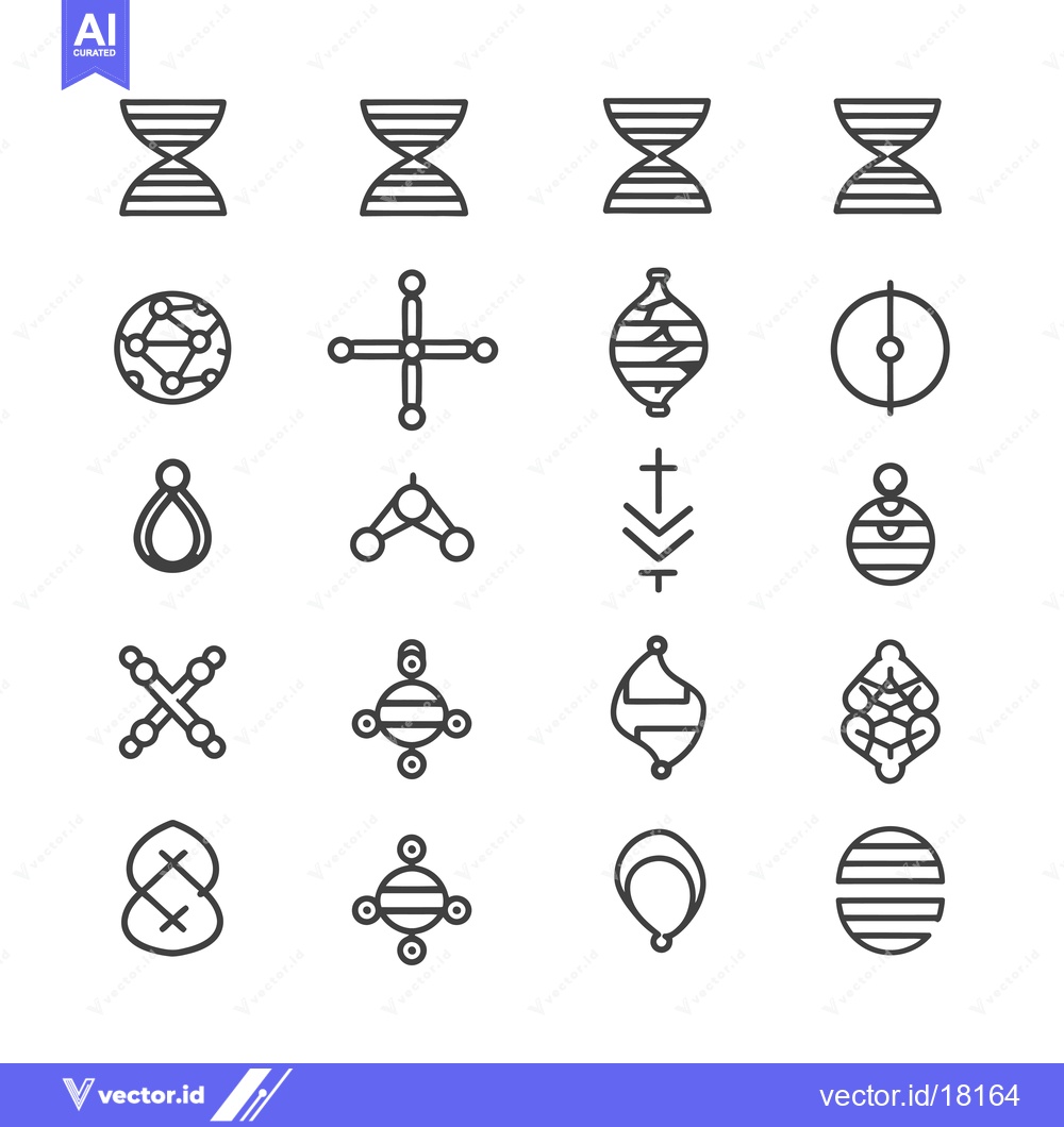 Premium Vector of A Set of 20 Abstract Geometric Shapes and Symbols