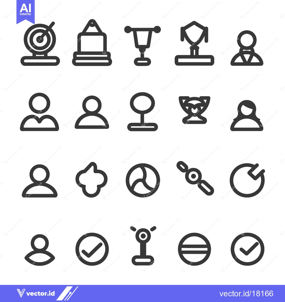Premium Vector of A Set of 20 Achievement and Success Related Icons
