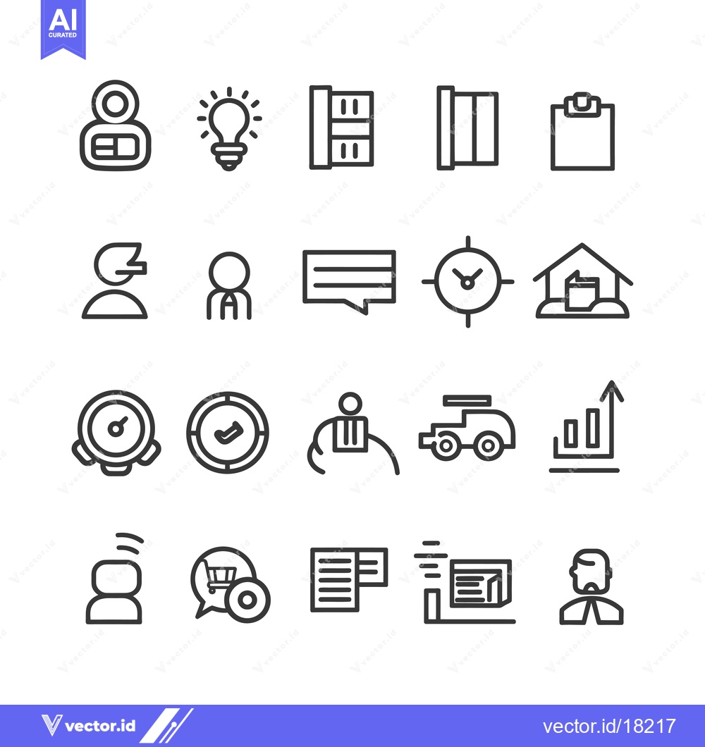Premium Vector dari A Set of 20 Line Icons Representing Various Business and Personal Conc