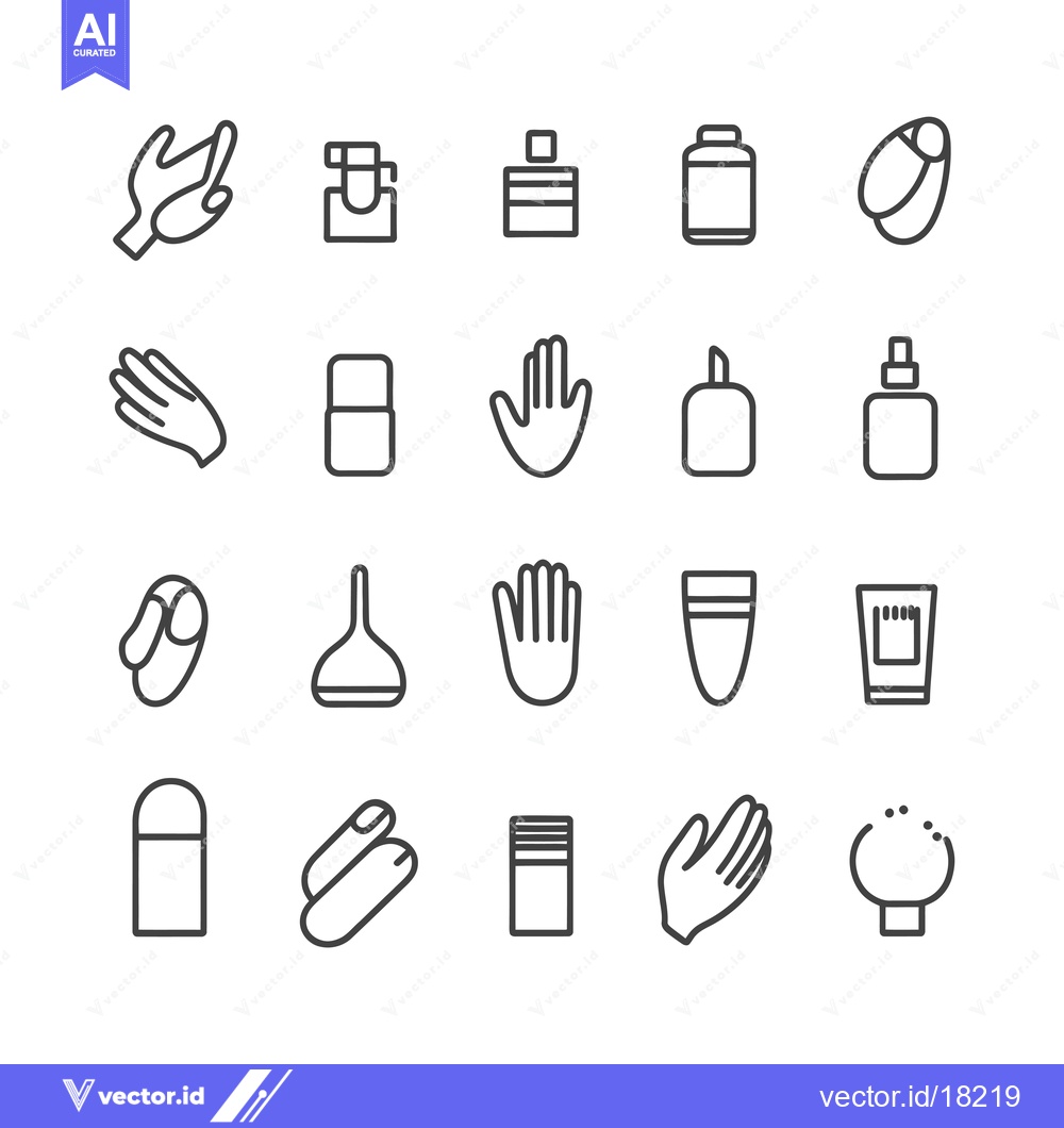 Premium Vector dari A Set of 20 Line Icons Representing Various Hand Gestures and Products