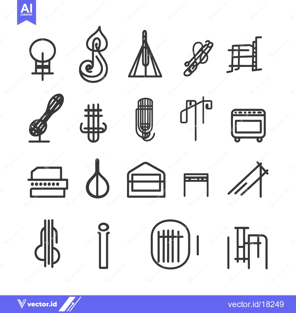 Premium Vector of A Set of 20 Unique Line Art Icons