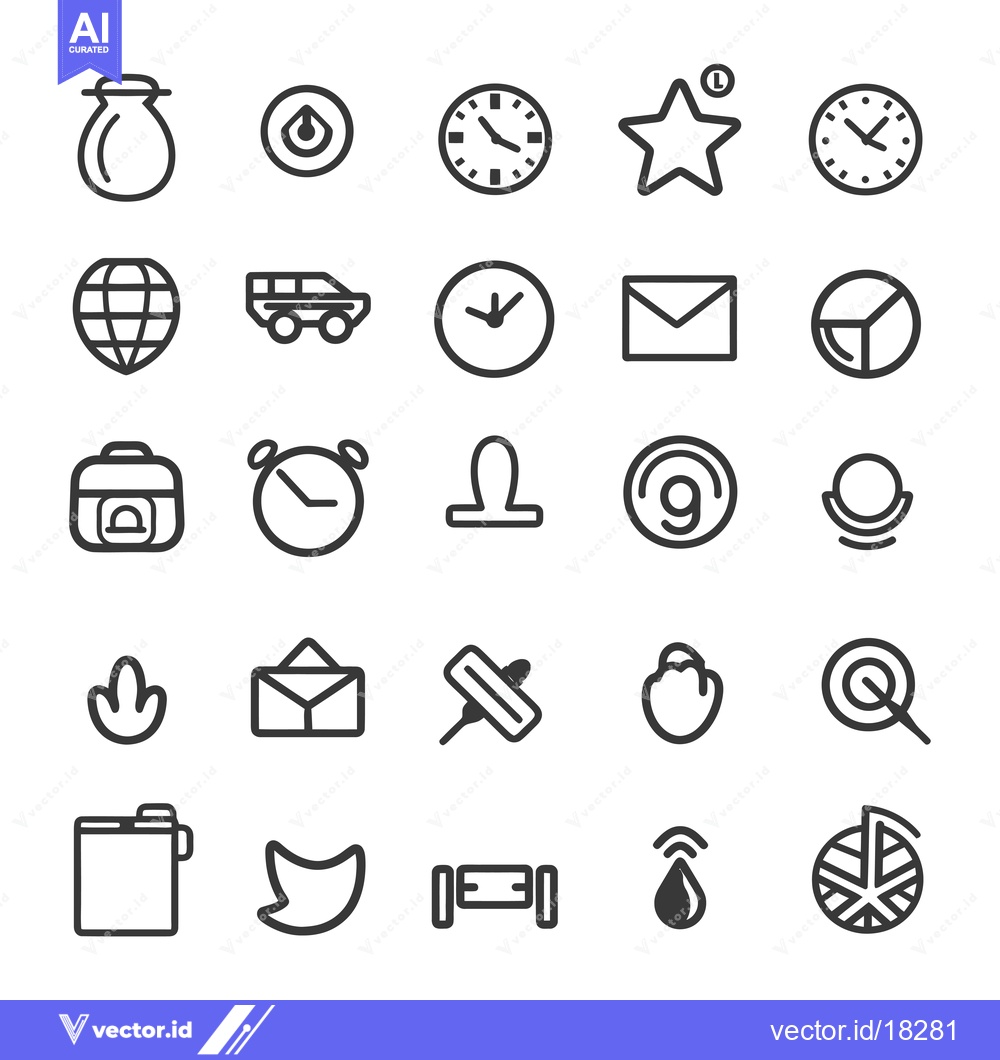 Premium Vector dari A Set of 25 Line Icons for Diverse Concepts and Activities