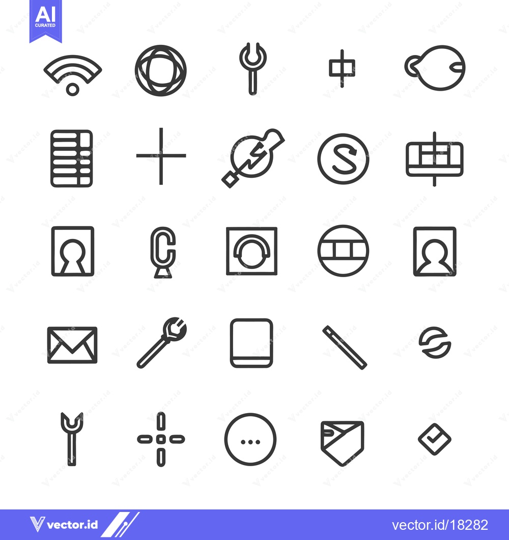 Premium Vector dari A Set of 25 Line Icons for Various Applications and Purposes