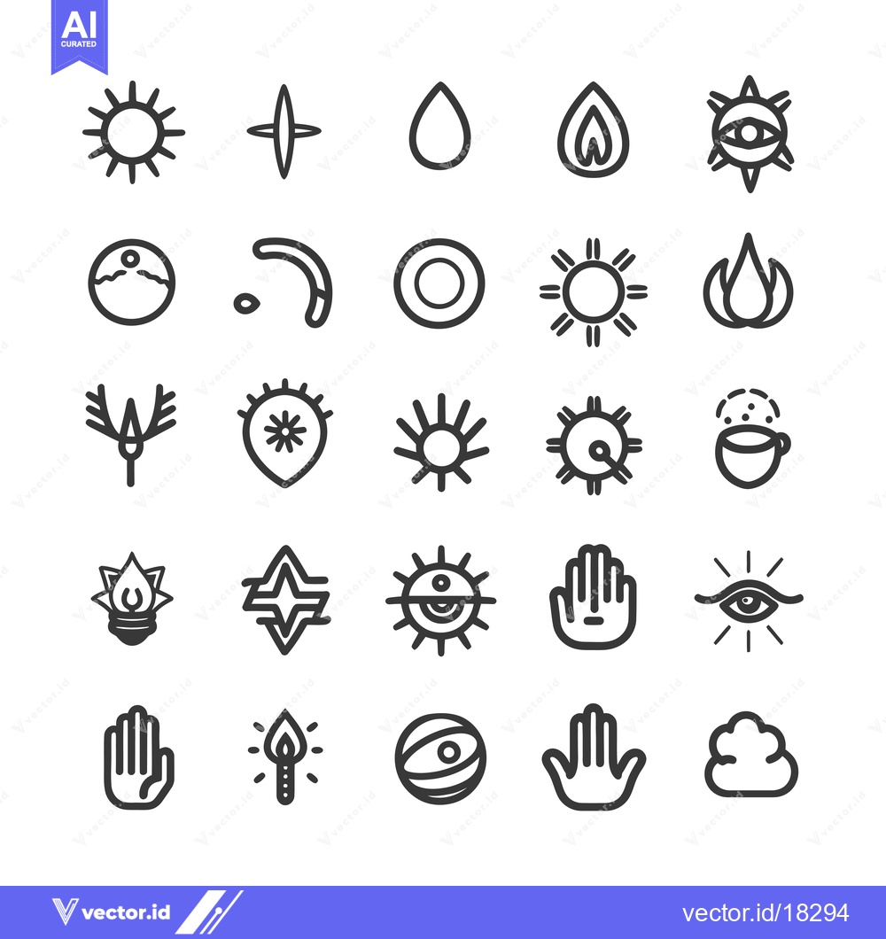 Premium Vector dari A Set of 25 Simple Black and White Vector Icons