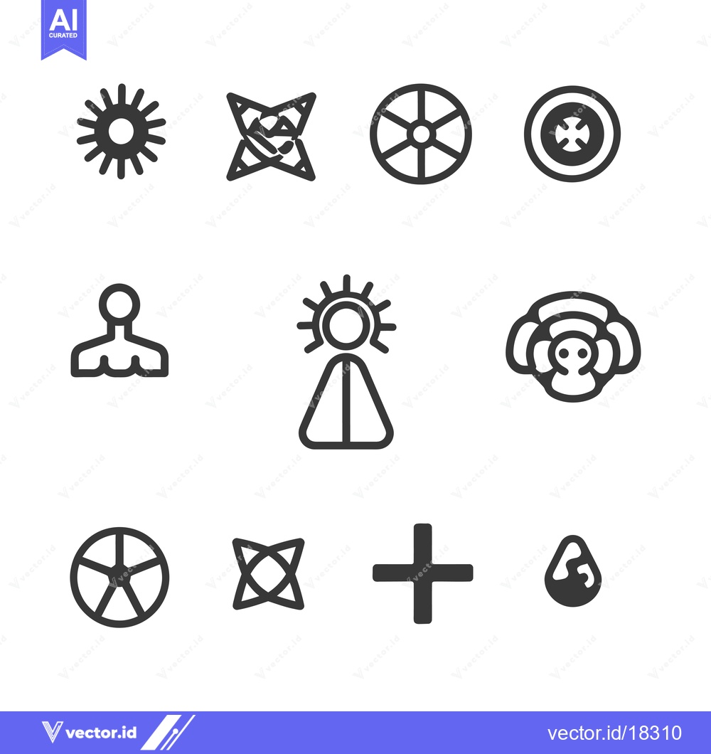 Premium Vector dari A Set of Abstract and Symbolic Icons