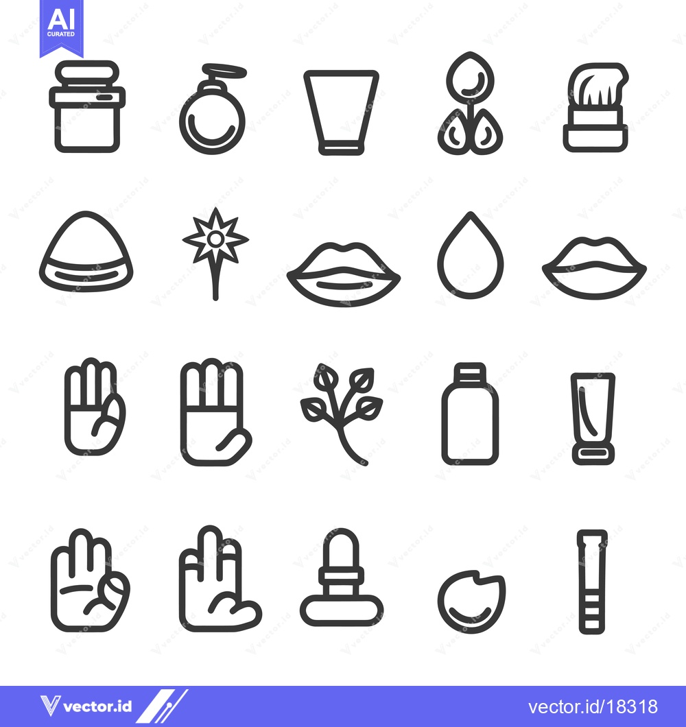 Premium Vector of A Set of Beauty and Skincare Icons