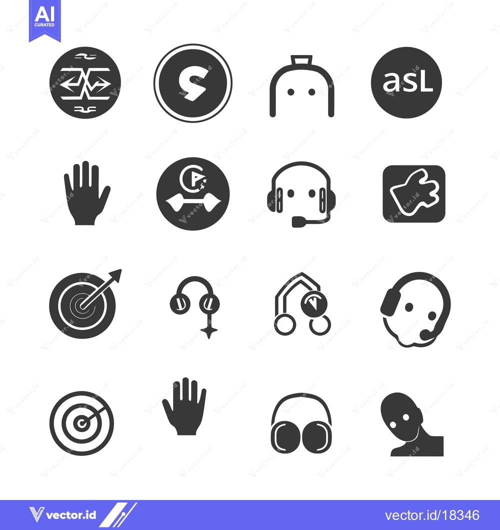 Premium Vector dari A Set of Black and White Icons for Communication and Accessibility