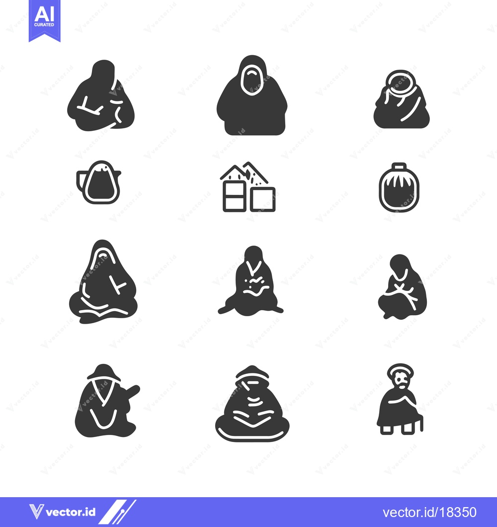 Premium Vector dari A Set of Black and White Illustrations Depicting Various People in Tra
