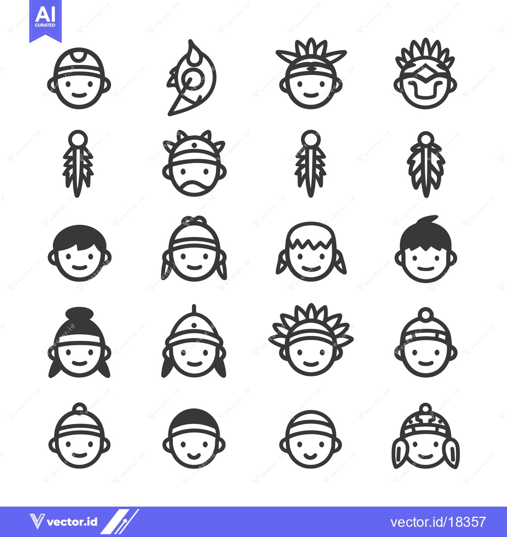 Premium Vector of A Set of Black and White Line Art Illustrations of People Wearing Wint