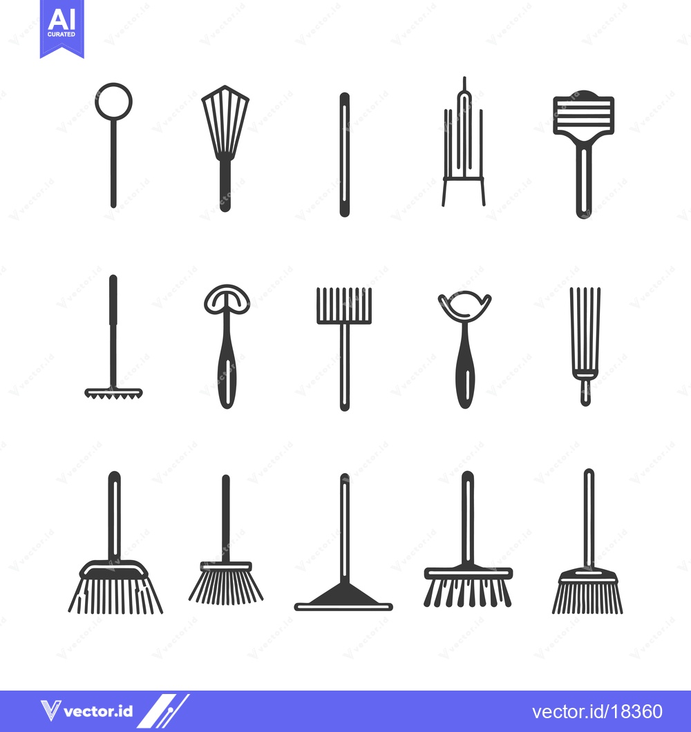 Premium Vector of A Set of Black and White Line Drawings Depicting Various Types of Broo