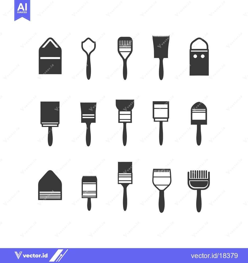 Premium Vector dari A Set of Black and White Painting and Decorating Tools Icons
