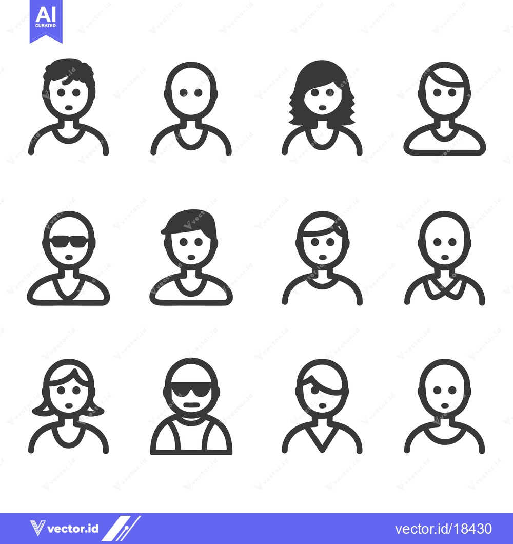 Premium Vector dari A Set of Diverse User Profile Icons