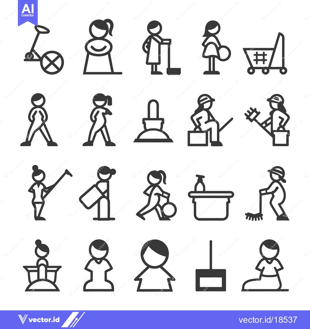 Premium Vector of A Set of Line Drawings Depicting Stick Figures Engaging in Various Act