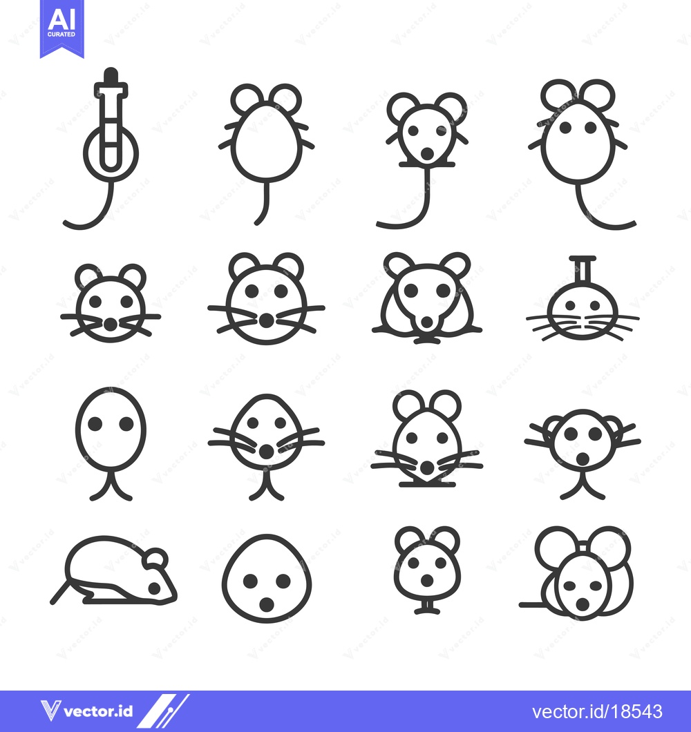 Premium Vector dari A Set of Line Drawings Depicting Various Mouse Styles