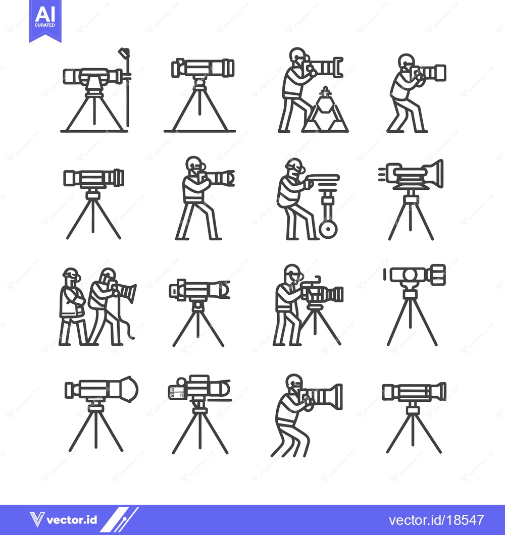 Premium Vector of A Set of Line Drawings Illustrating Different Styles of Photography