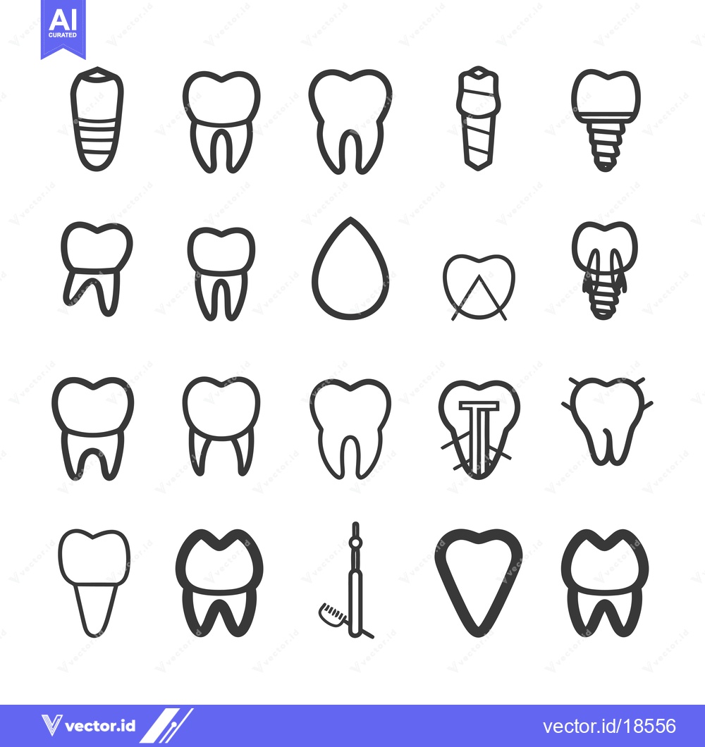 Premium Vector of A Set of Line Drawings Representing Different Dental Procedures and Im