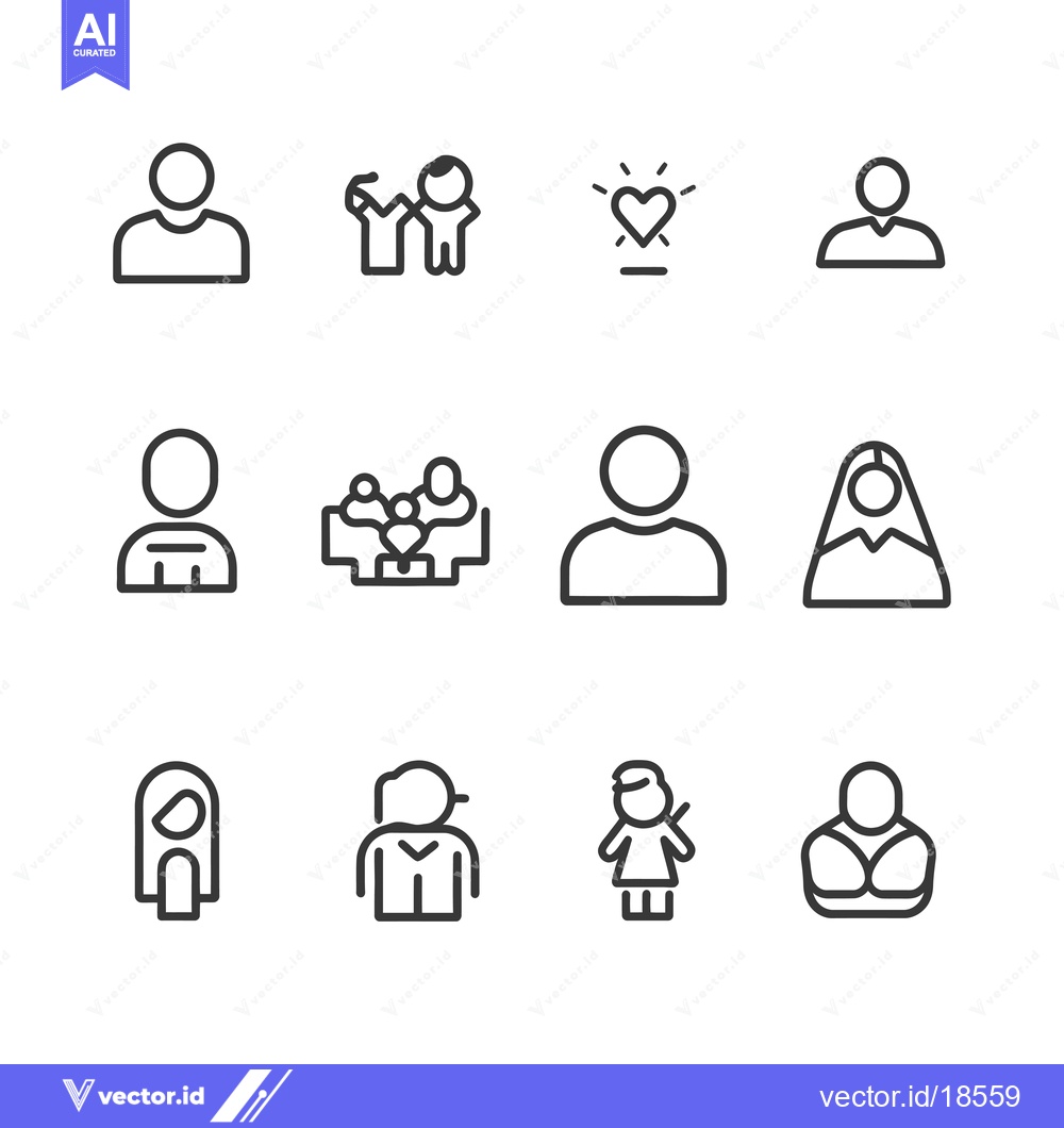 Premium Vector dari A Set of Line Icons Depicting Different Types of People