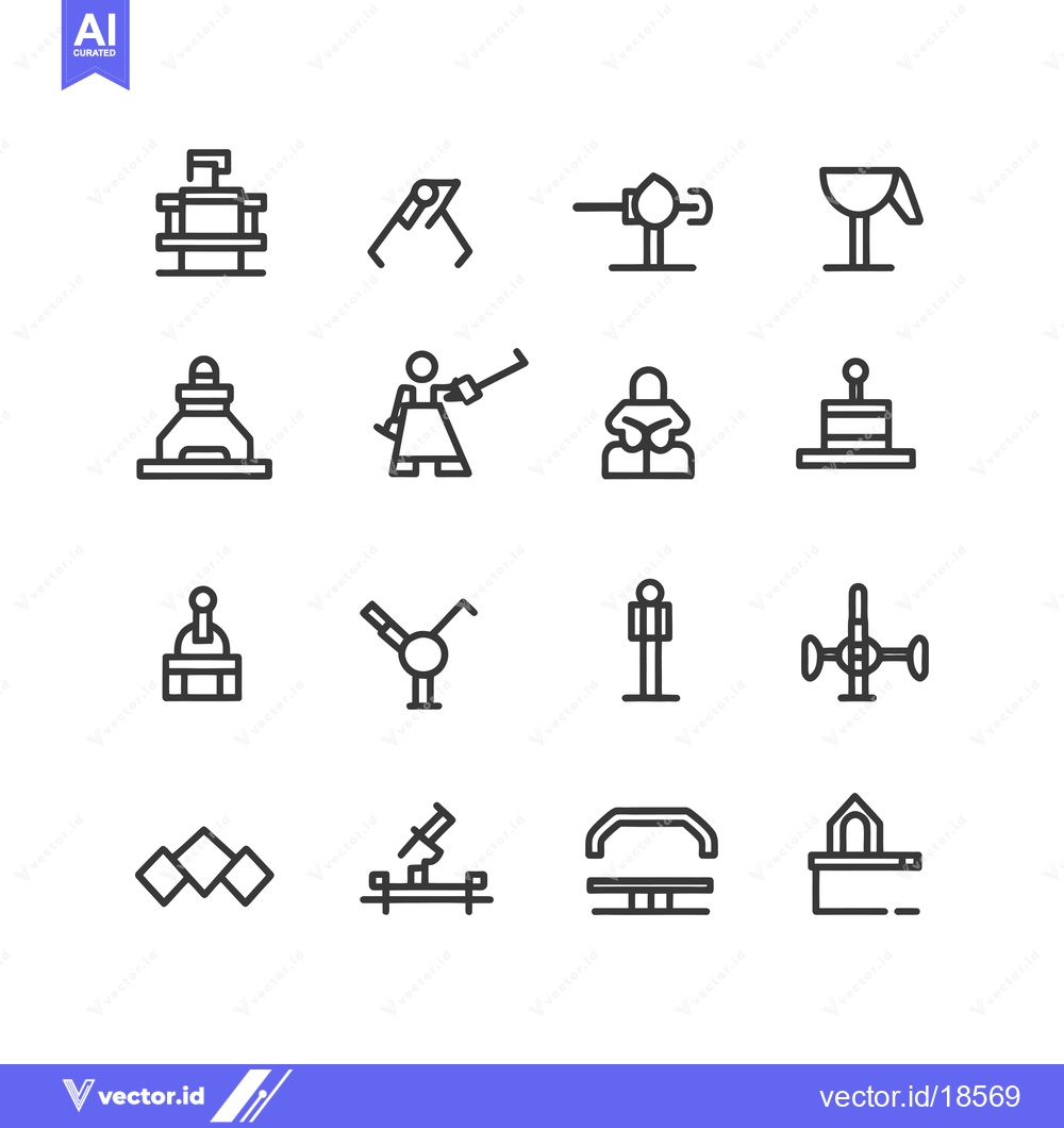 Premium Vector dari A Set of Line Icons Representing Playground Equipment
