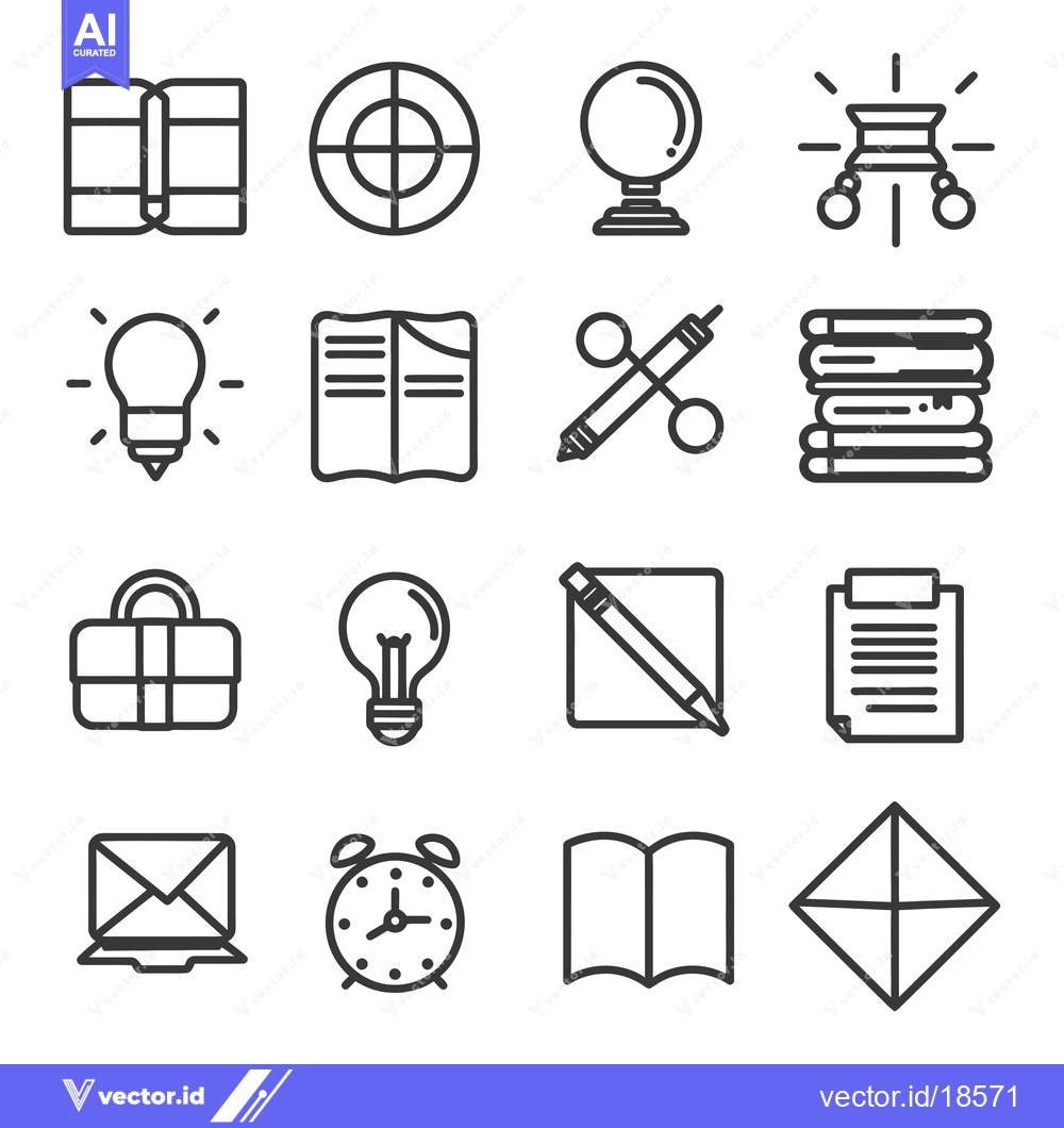 Premium Vector dari A Set of Line Icons Representing Various Concepts Related to Education