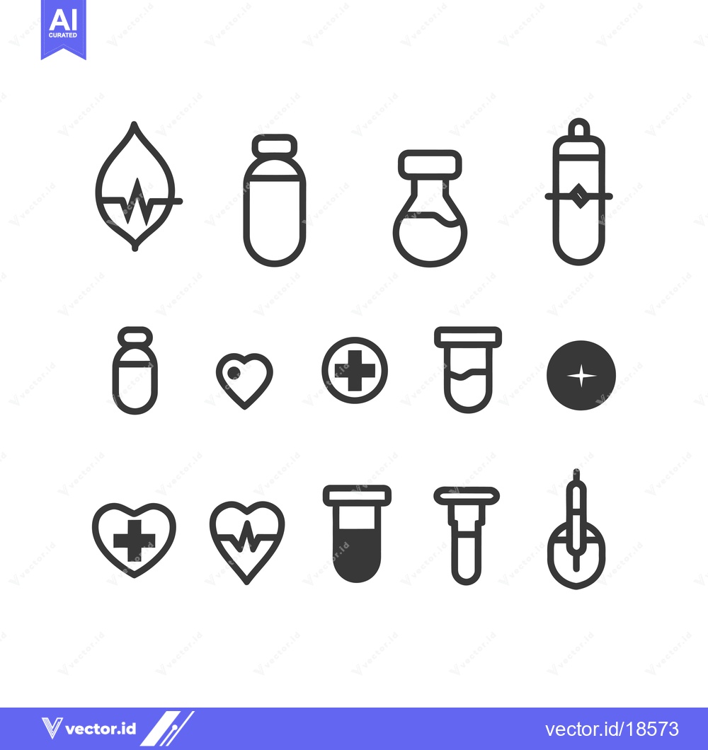 Premium Vector of A set of medical and healthcare icons in black and white