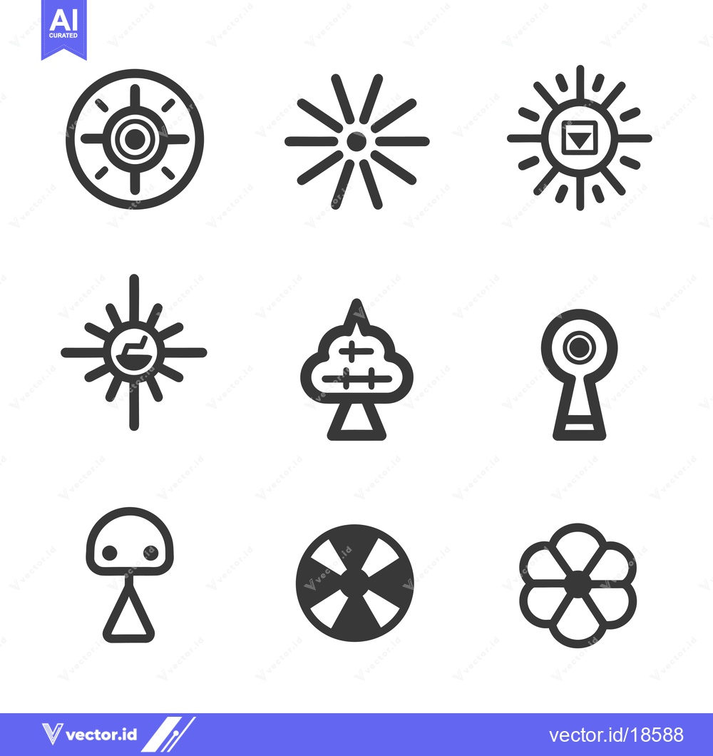 Premium Vector dari A Set of Nine Abstract Geometric Shapes