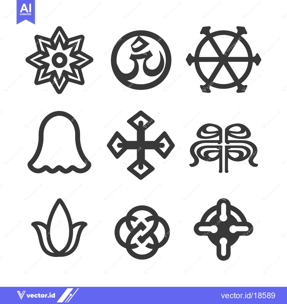 Premium Vector dari A Set of Nine Abstract Geometric Symbols